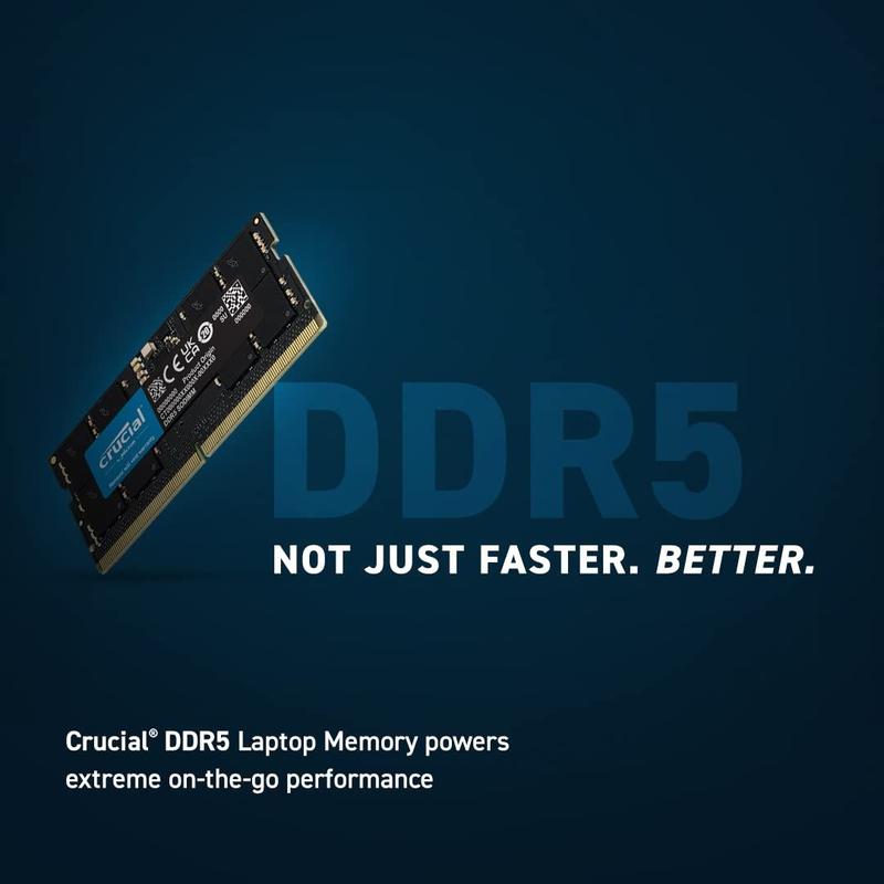 Crucial DDR5-5600 16GB×2 Kit RAM Crucial de 32 GB (2x16 GB) Memória de laptop DDR5 de 5600
